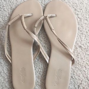 Nude flip flops